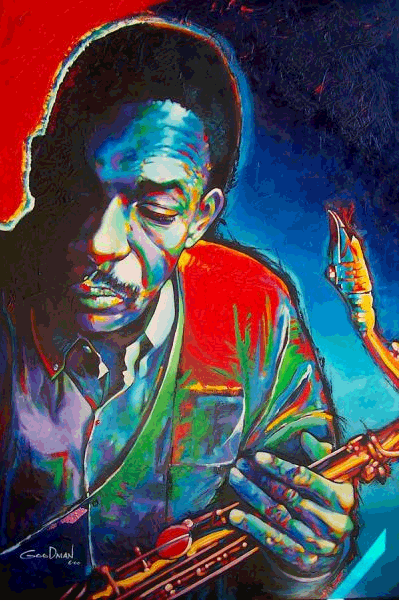 Painting of John Coltrane